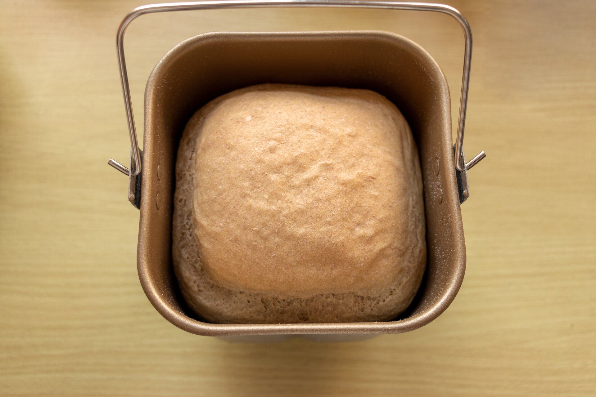 Blick von oben auf selbst gebackenes Brot aus Brotbackautomat